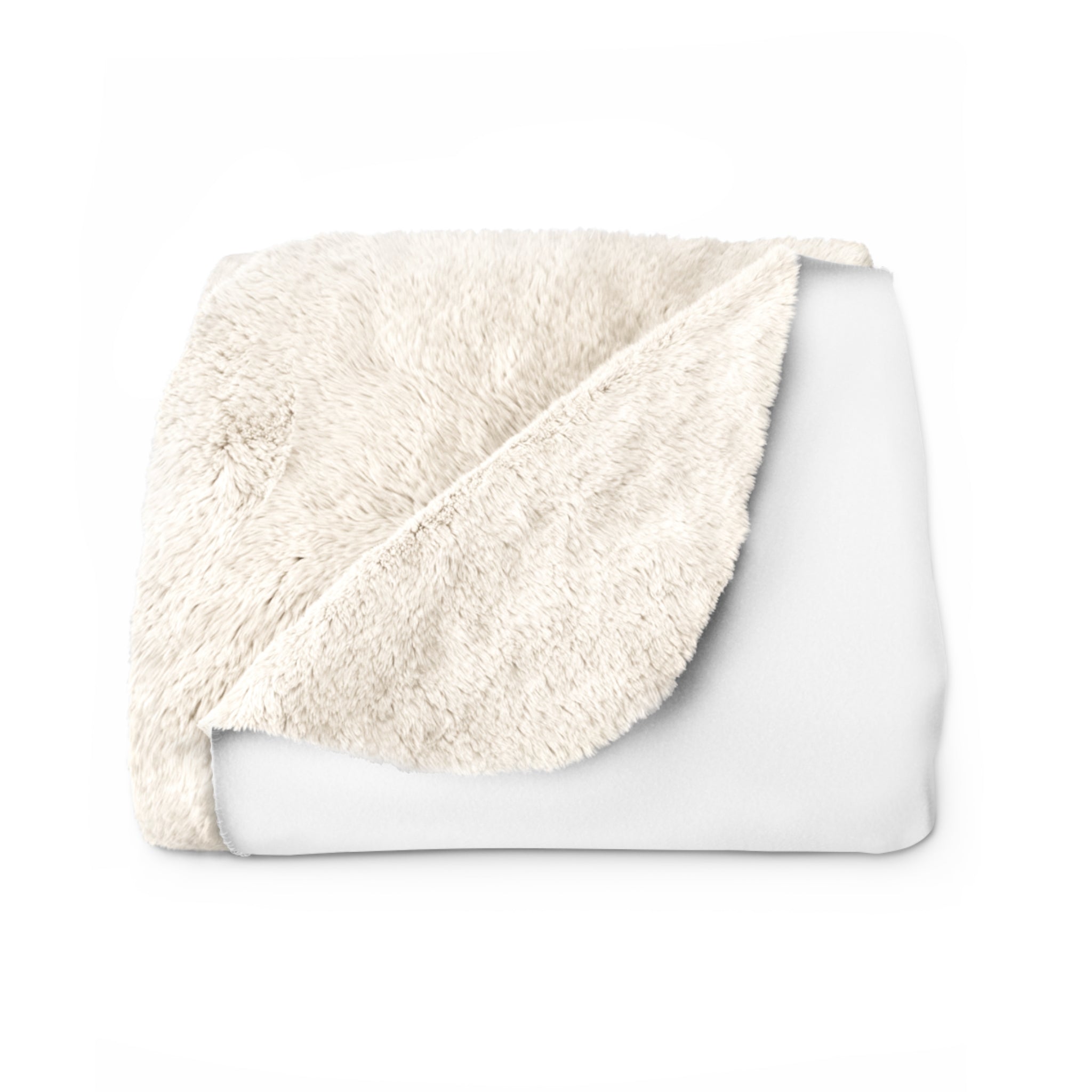 Even Bees Rest design on a cream sherpa fleece blanket, folded blanket view